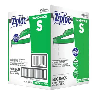 Ziploc® Sandwich Bag 6.5X6 IN Plastic Clear With Zip Seal Closure 500/Case