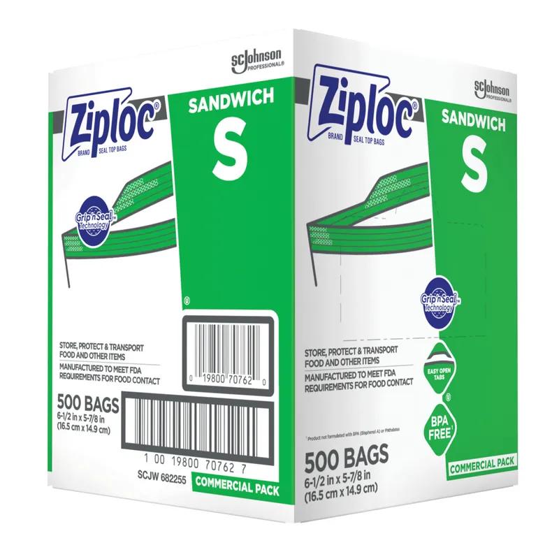 Ziploc® Sandwich Bag 6.5X6 IN Plastic Clear With Zip Seal Closure 500/Case
