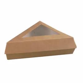 Cake Slice Box 12 OZ 6.6X6.36X5.1 IN Corrugated Cardboard PE Kraft With Window 50 Count/Pack 4 Packs/Case 200 Count/Case