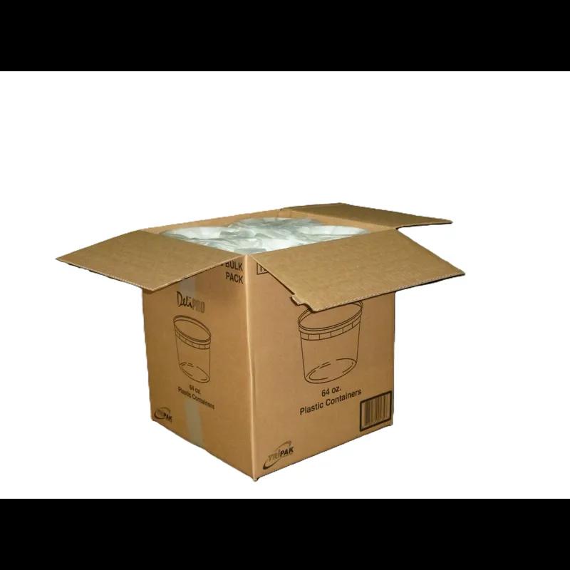 Deli Container Base 64 OZ Plastic Clear Round 100/Case