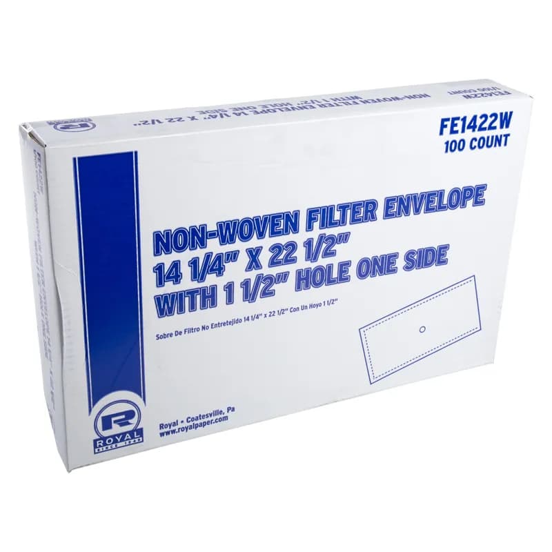 Fryer Filter Envelope 14X22.25 IN Non-Woven Paper 1.5 Inch Hole 100 Count/Pack 1 Packs/Case 100 Count/Case
