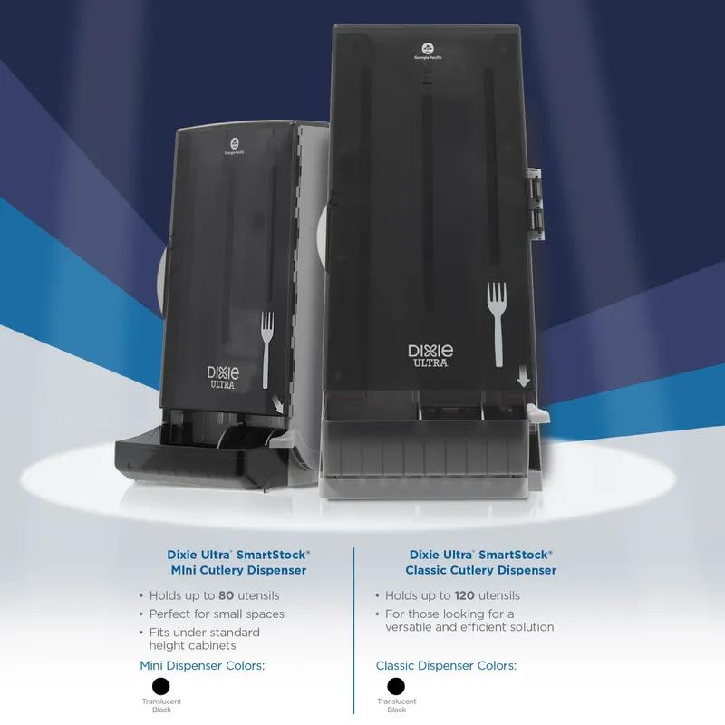 Dixie® Ultra SmartStock® Series-O Classic Fork Dispenser Translucent Black 1/Case