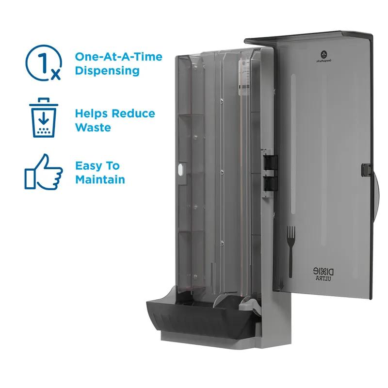Dixie® Ultra SmartStock® Series-O Classic Fork Dispenser Translucent Black 1/Case