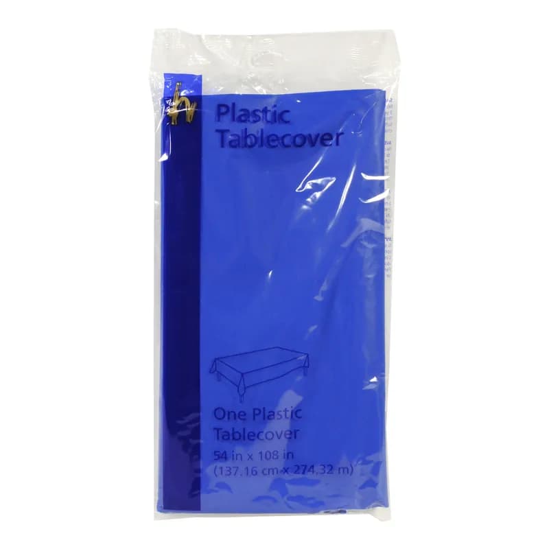 Table Cover 54X108 IN Plastic Blue 12/Case