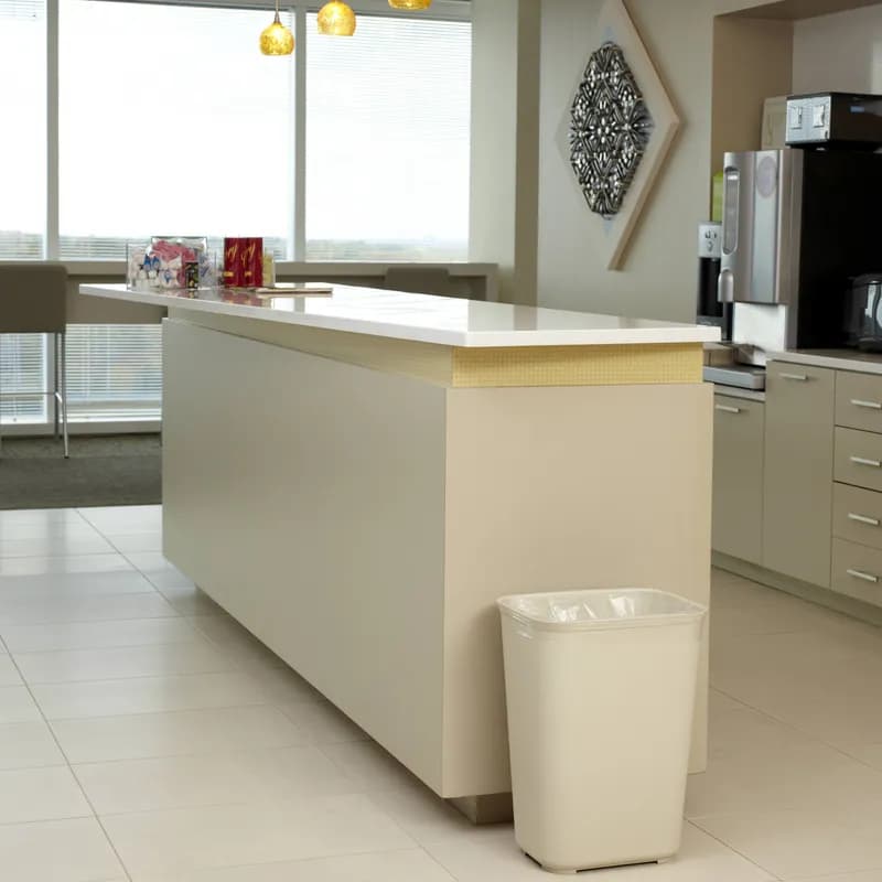 Trash Can 15X12X20 IN 10 GAL 40 QT Beige Resin 1/Each