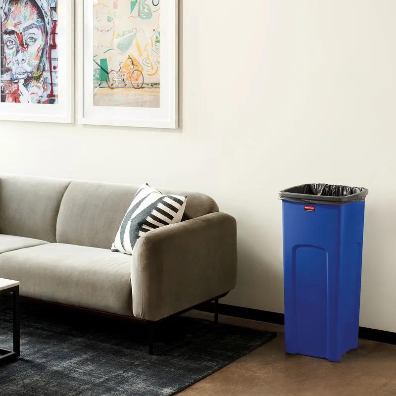 Untouchable® 1-Stream Recycling Bin 16.5X15.5X30.9 IN 23 GAL Blue Square Resin 1/Each