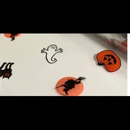 Multi-Purpose Roll 40IN X100FT Cellophane Multicolor Happy Halloween 1/Roll