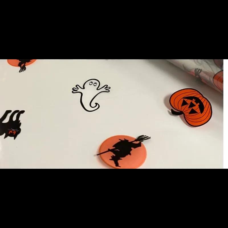 Multi-Purpose Roll 40IN X100FT Cellophane Multicolor Happy Halloween 1/Roll