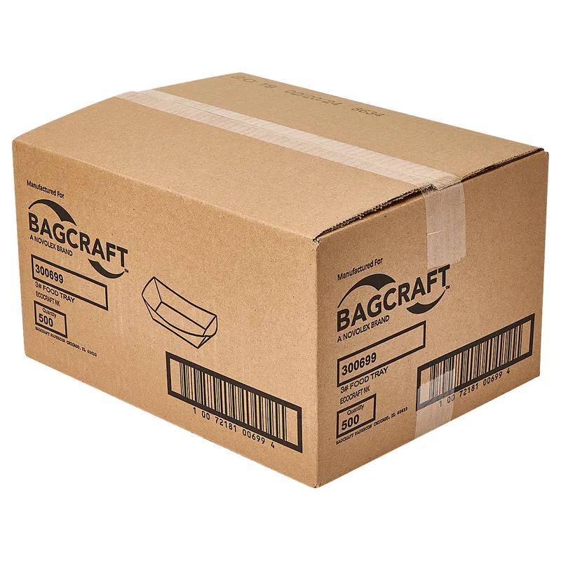 Bagcraft® EcoCraft® Food Tray 3 LB Wax Coated Paper Kraft Grease Resistant 500/Case