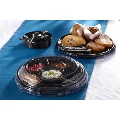 Serving Tray Base 18X1.5 IN 6 Compartment PET Black Round 36/Case