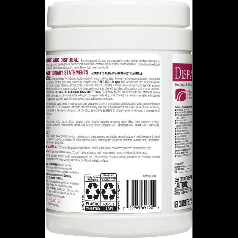 Dispatch® Fruity Floral Bleach Disinfectant Multi Surface Wipe Bleach Antibacterial 150 Count/Pack 8 Packs/Case