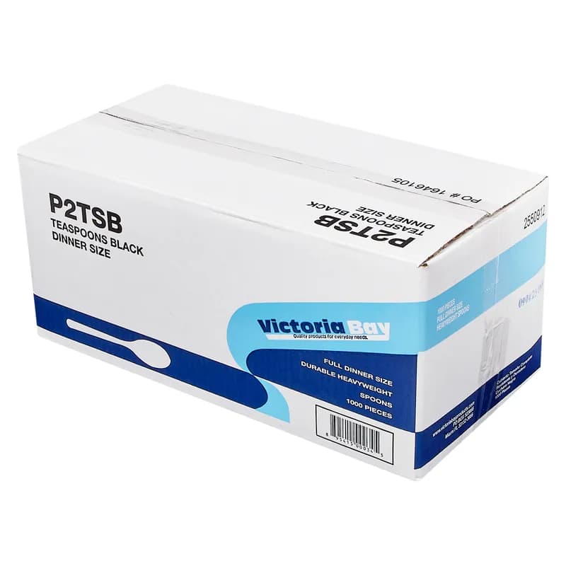 Victoria Bay Teaspoon PP Black Heavy Duty Unwrapped 1000/Case