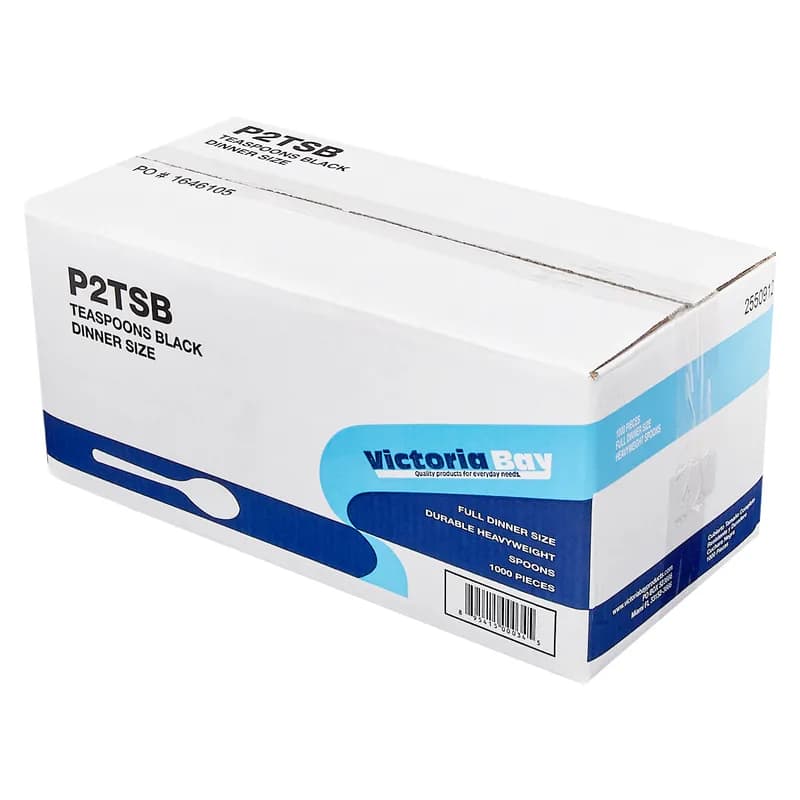 Victoria Bay Teaspoon PP Black Heavy Duty Unwrapped 1000/Case