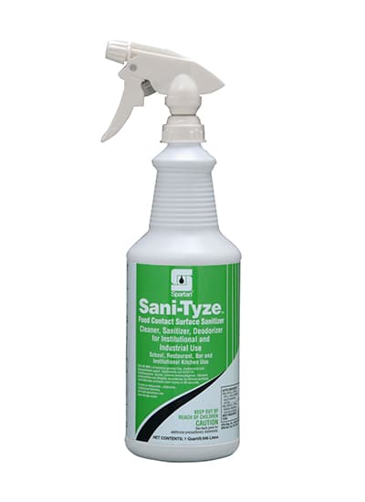 Sani-Tyze® Fragrance Free Sanitizer 1 QT Multi Surface Neutral RTU Quat 12/Case