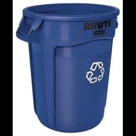 Brute® 1-Stream Recycling Bin 25.39X22.64X27.87 IN 32 GAL 128 QT Blue Resin Food Safe 1/Each