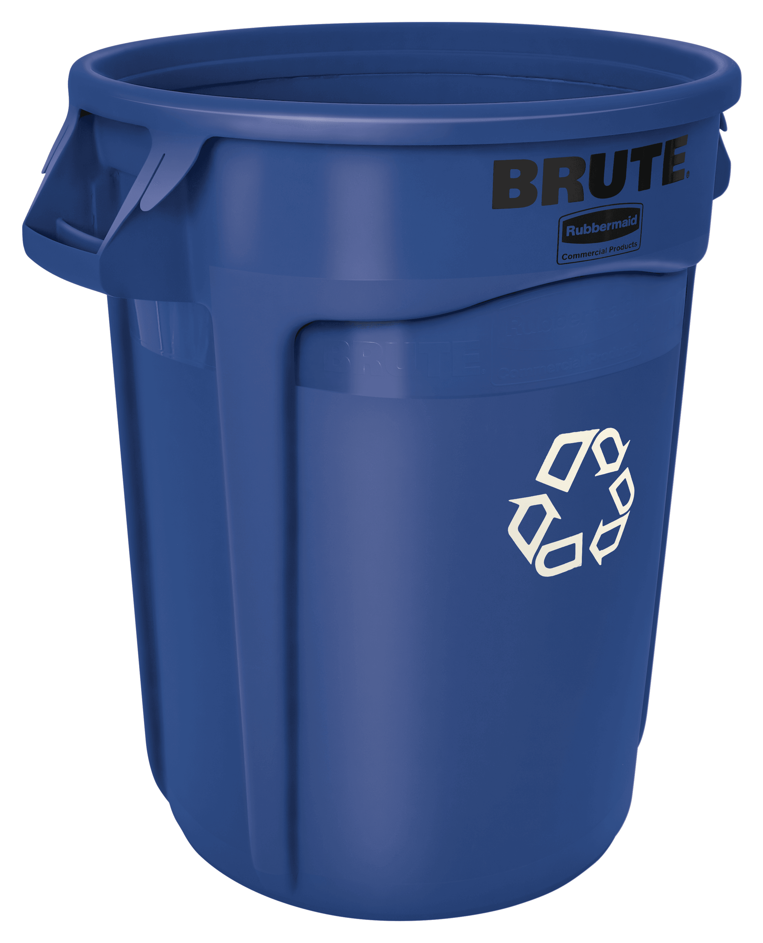 Brute® 1-Stream Recycling Bin 25.39X22.64X27.87 IN 32 GAL 128 QT Blue Resin Food Safe 1/Each