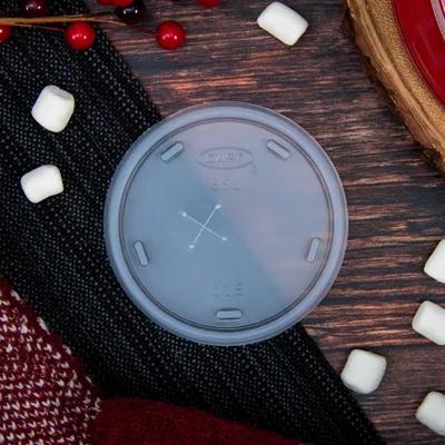 Dart® Lid Flat 3.3X0.3 IN HIPS Translucent For 8 OZ Cold Cup Identification With Hole 100 Count/Pack 10 Packs/Case
