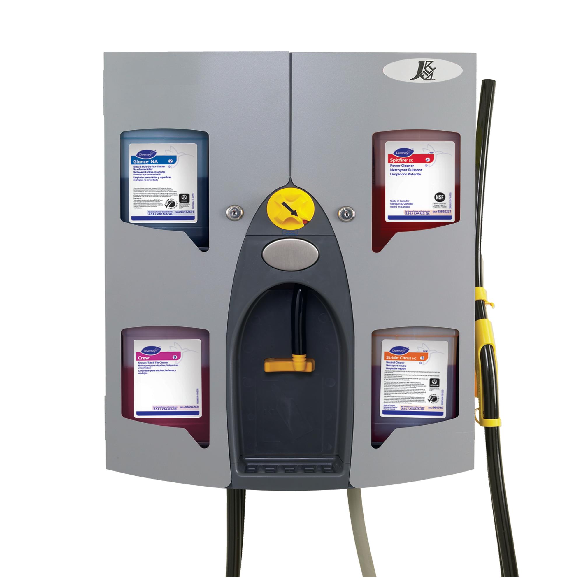 J-Fill® Quattro-Select® Chemical Management System 4 Product Steel Gray Wall Mount, Locking 1/Each