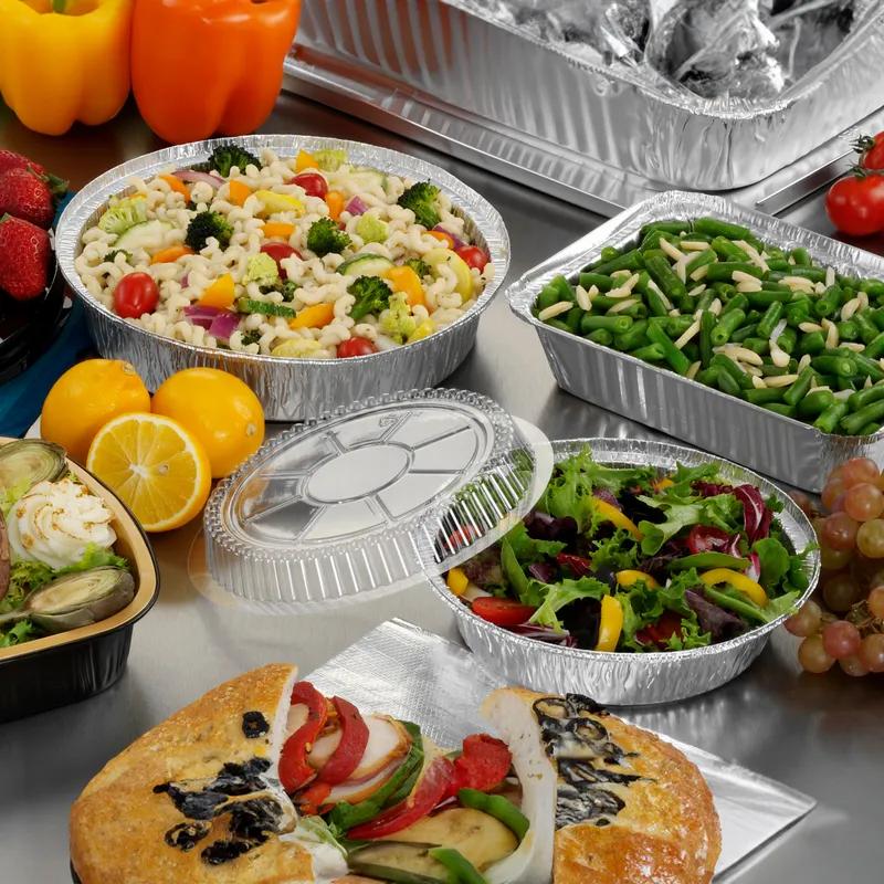Handi-Max Take-Out Container Base 9 IN Aluminum Silver Round 500/Case