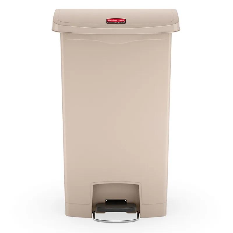 Slim Jim® Trash 1-Stream Trash Can 21.15X14.01X32.73 IN 18 GAL 72 QT Beige Resin With Hinged Lid Step-On Slim 1/Each