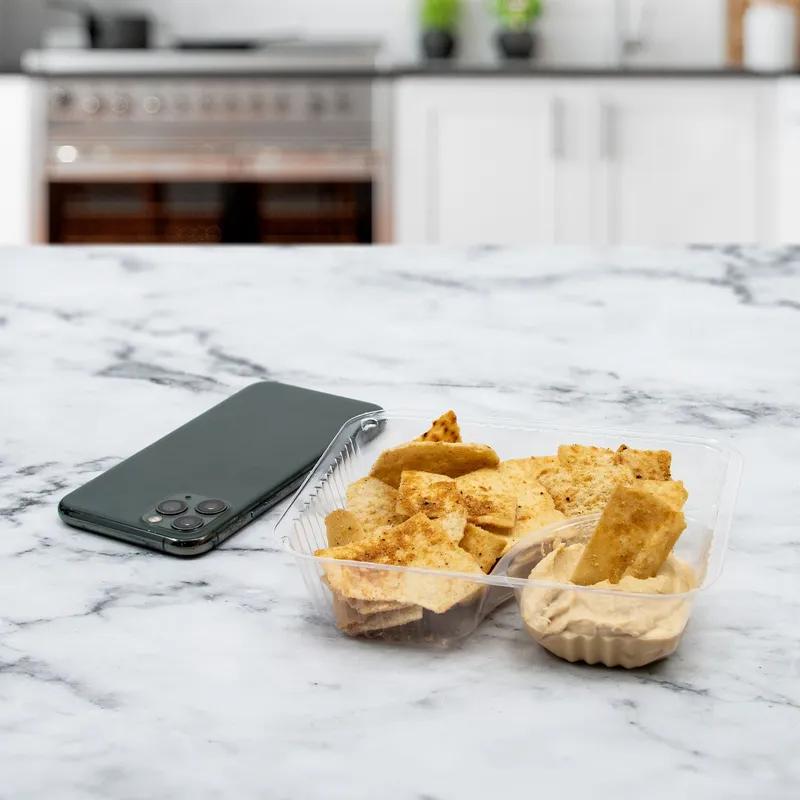 Dart® ClearPac® Nacho Take-Out Tray Small (SM) 5.99X4.95X1.53 IN 2 Compartment OPS Clear 125 Count/Pack 4 Packs/Case