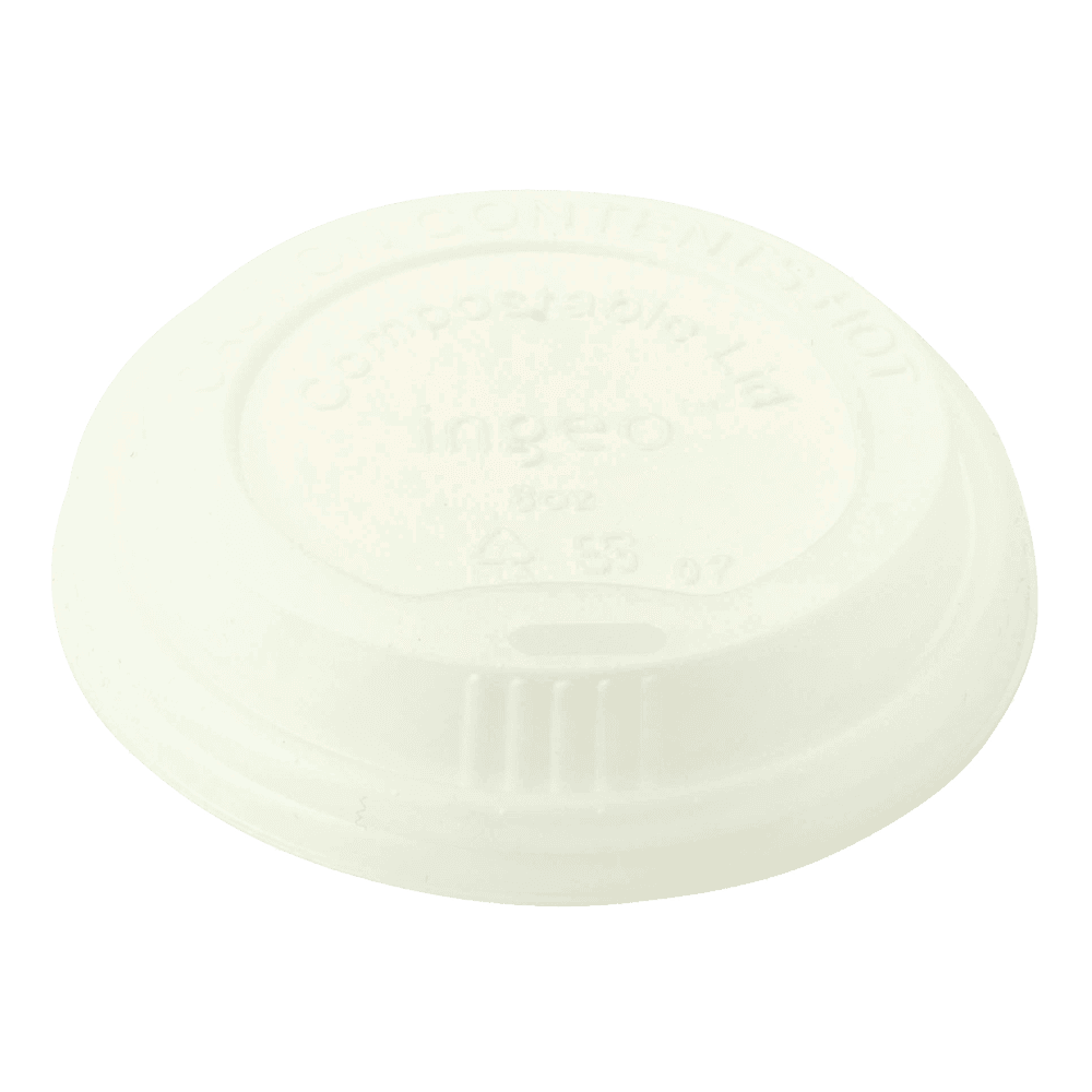 Lid Dome 3.3X0.7 IN CPLA White For 8 OZ Hot Cup Sip Through 1000/Case