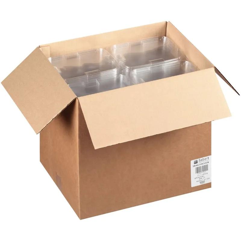 Lid Flat 8.4X6.1X0.323 IN 3 Compartment PET Clear Square For 26-36 OZ Compartment Tray 300/Case