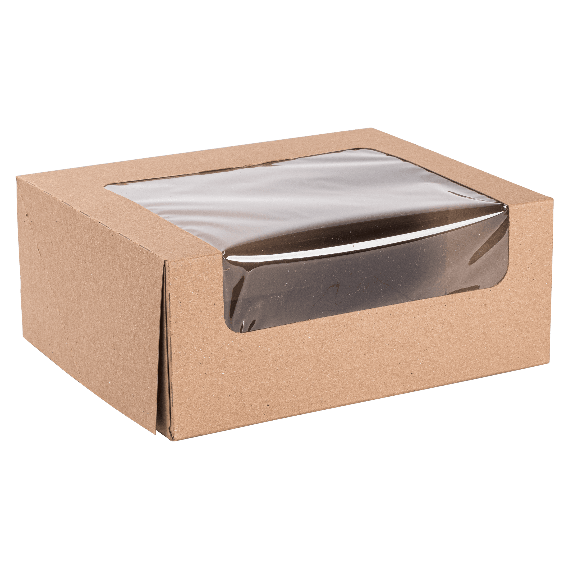 Donut Box 12 CT 10X8X4 IN Kraft Waterfall With Window 100/Case