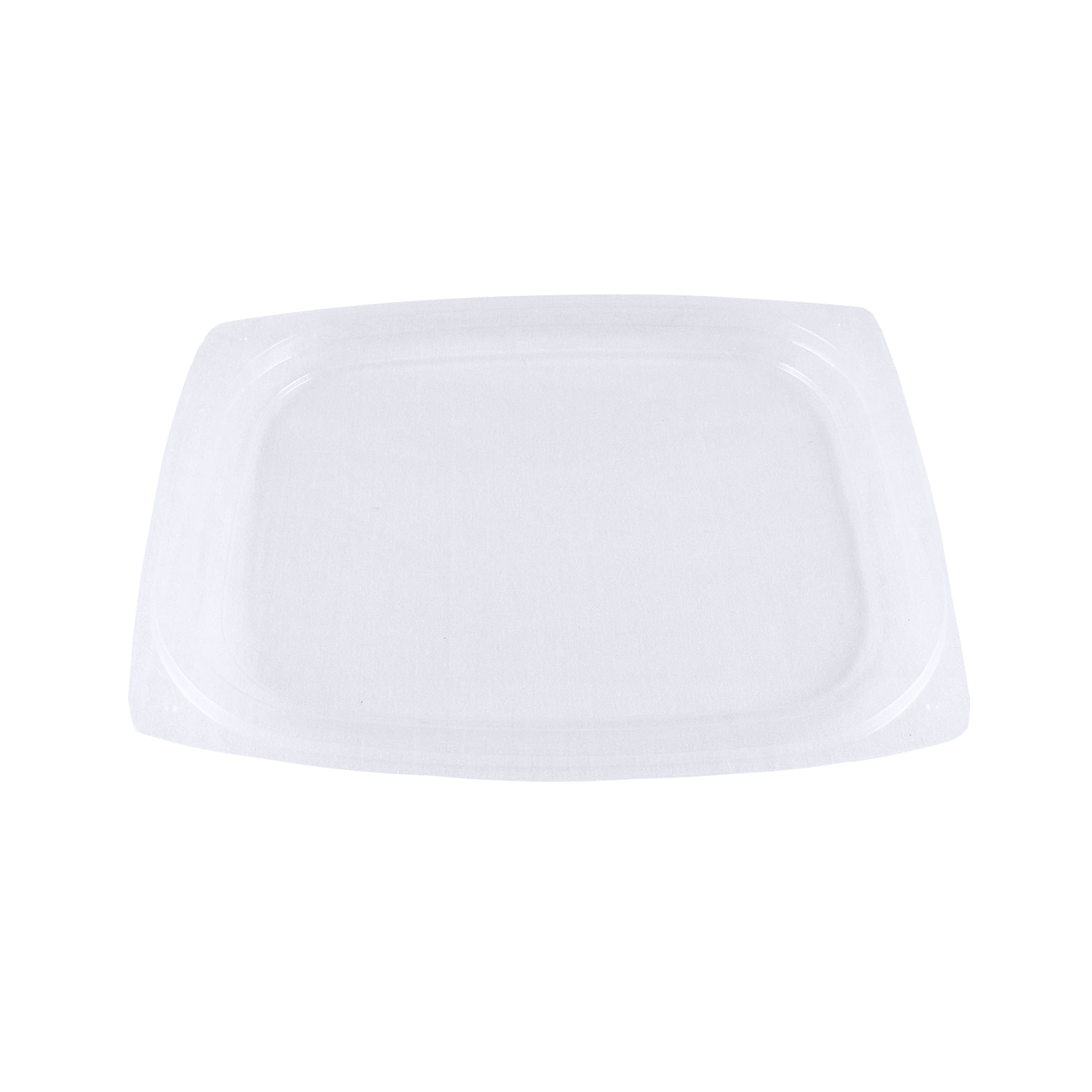 Lid Flat 5.9X4.8X0.3 IN PLA Clear Rectangle For 8-16 OZ Container 900/Case