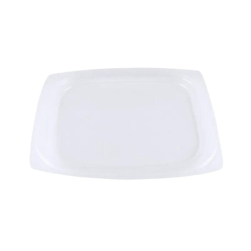 Lid Flat 5.9X4.8X0.3 IN PLA Clear Rectangle For 8-16 OZ Container 900/Case