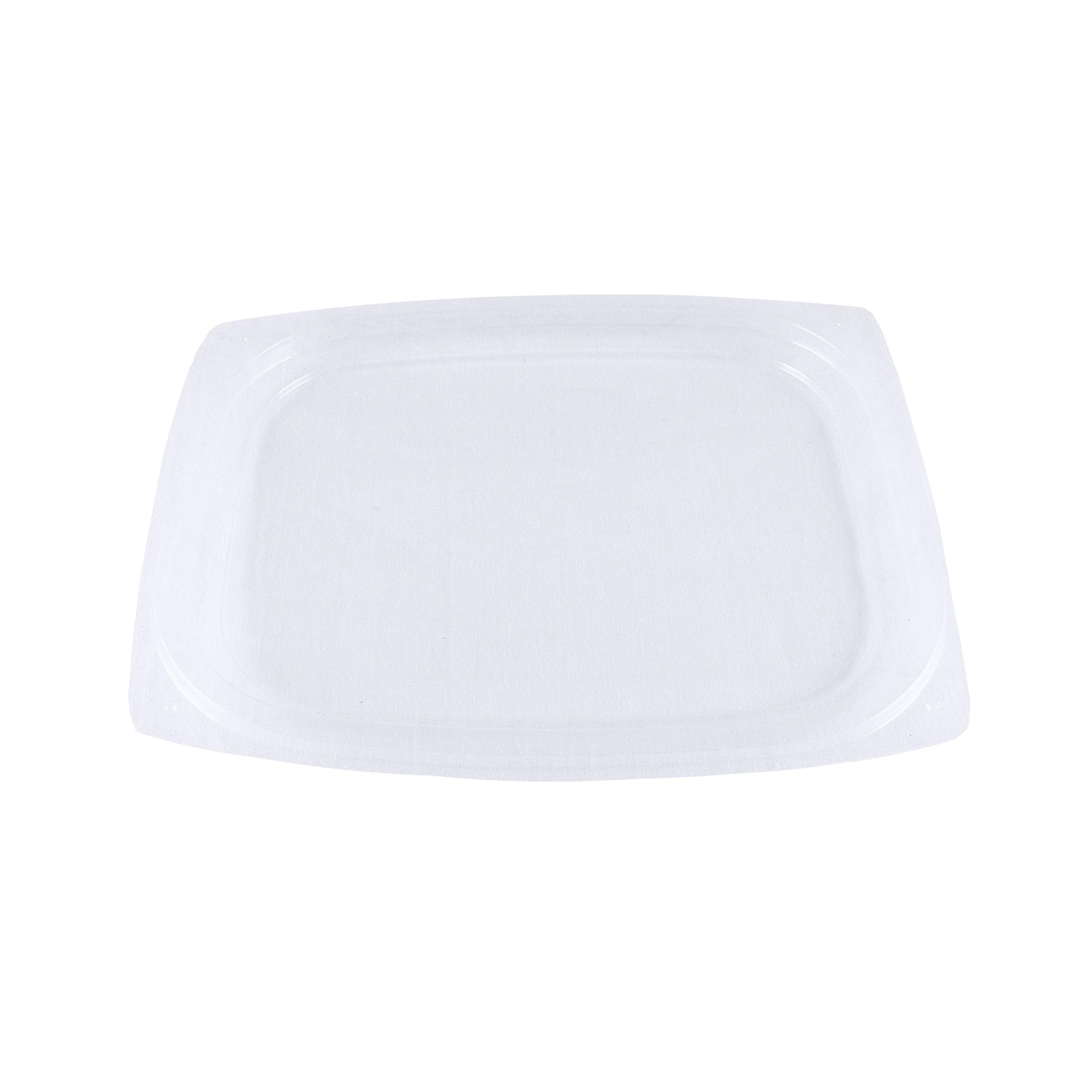 Lid Flat 5.9X4.8X0.3 IN PLA Clear Rectangle For 8-16 OZ Container 900/Case