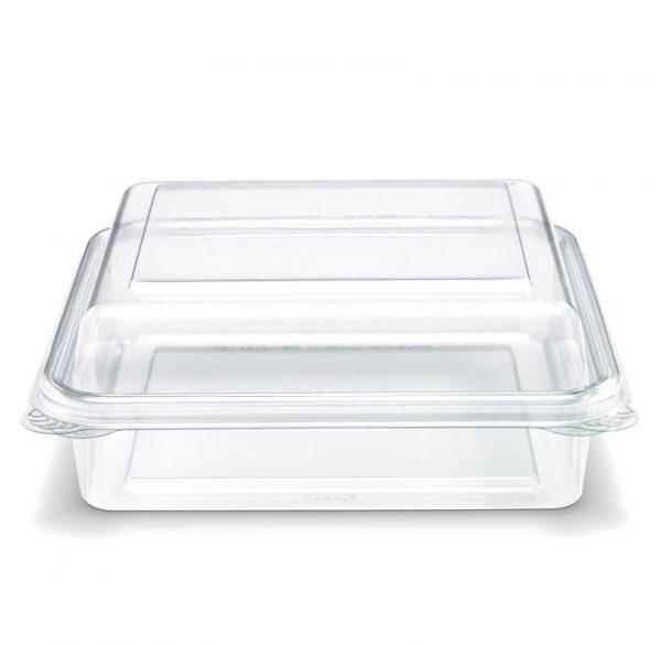Crystal Seal® Take-Out Container Hinged 7.8X7.6X2.67 IN PET Smooth Wall 200/Case