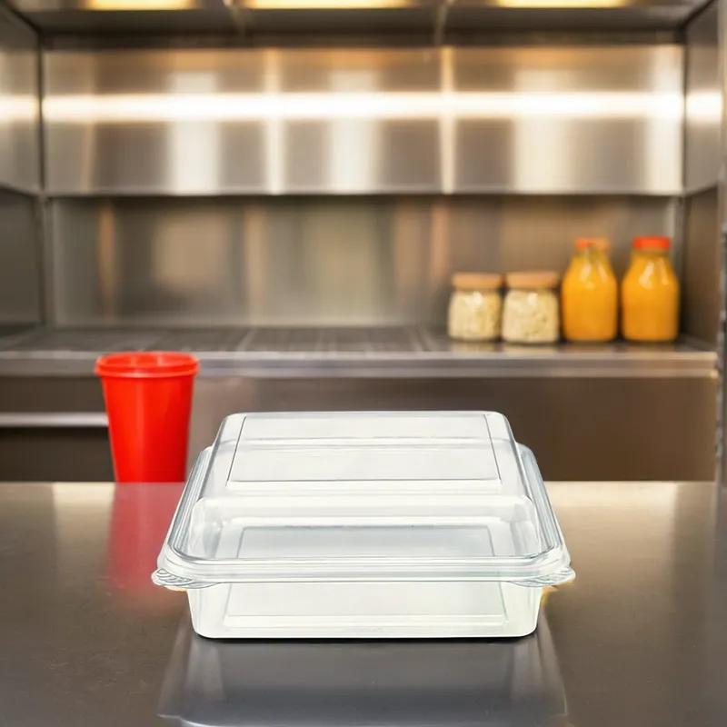 Take-Out Container Hinged 7.8X7.6X2.67 IN Plastic Smooth Wall 200/Case