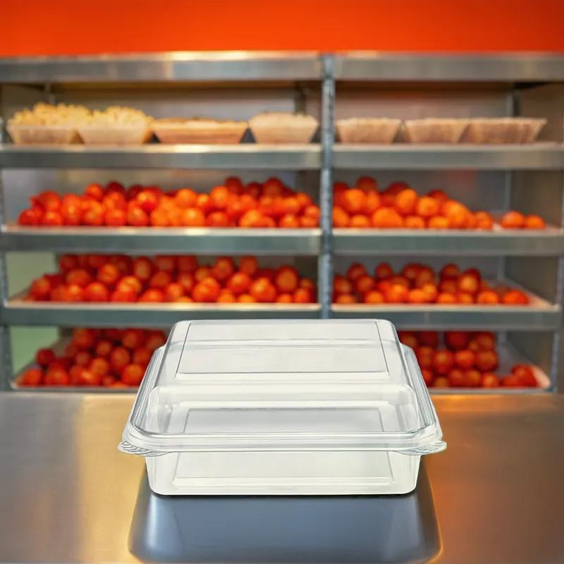 Take-Out Container Hinged 7.8X7.6X2.67 IN Plastic Smooth Wall 200/Case