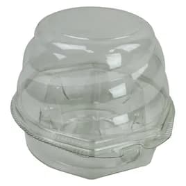 Cupcake Hinged Container With Dome Lid 4.25X20X12.75X2.25 IN PET Clear Round 270/Case