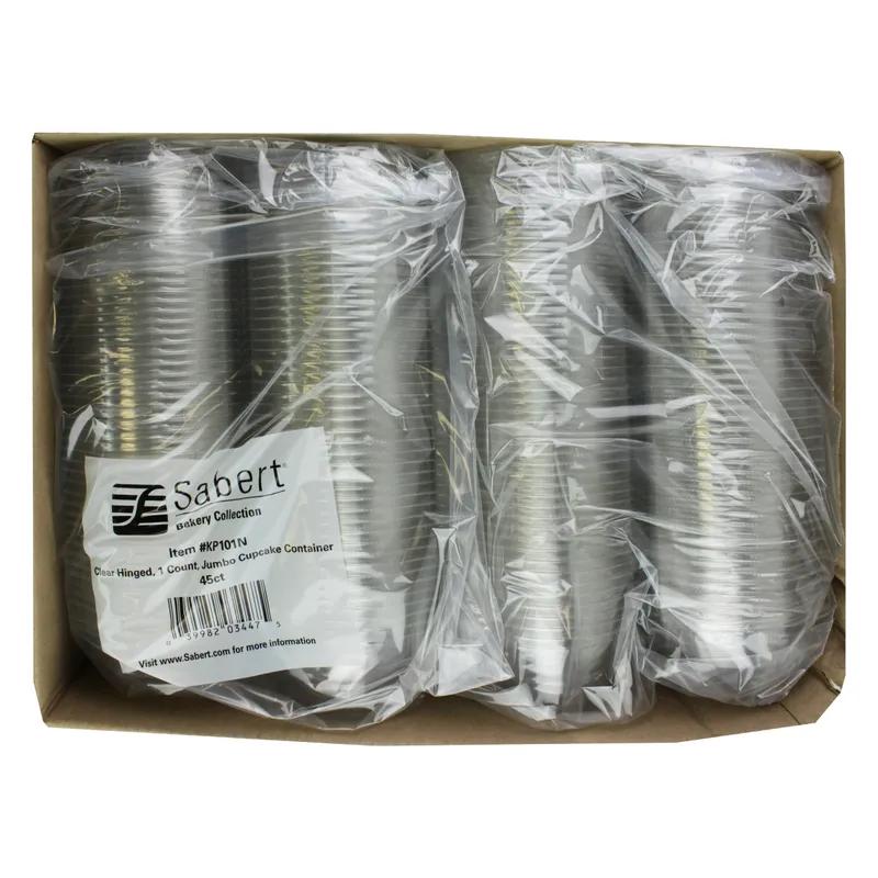 Cupcake Hinged Container With Dome Lid 4.25X20X12.75X2.25 IN PET Clear Round 270/Case