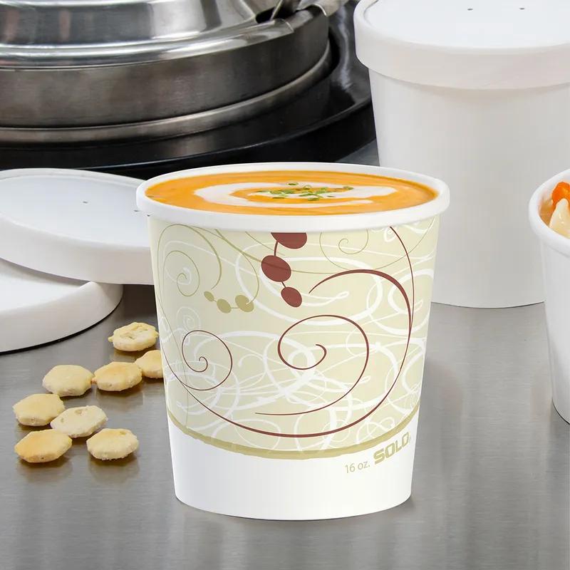 Solo® Flexstyle® Food Container Base & Lid Combo With Flat Lid 16 OZ DSP Symphony® Stock Print 25 Count/Pack 20 Packs/Case