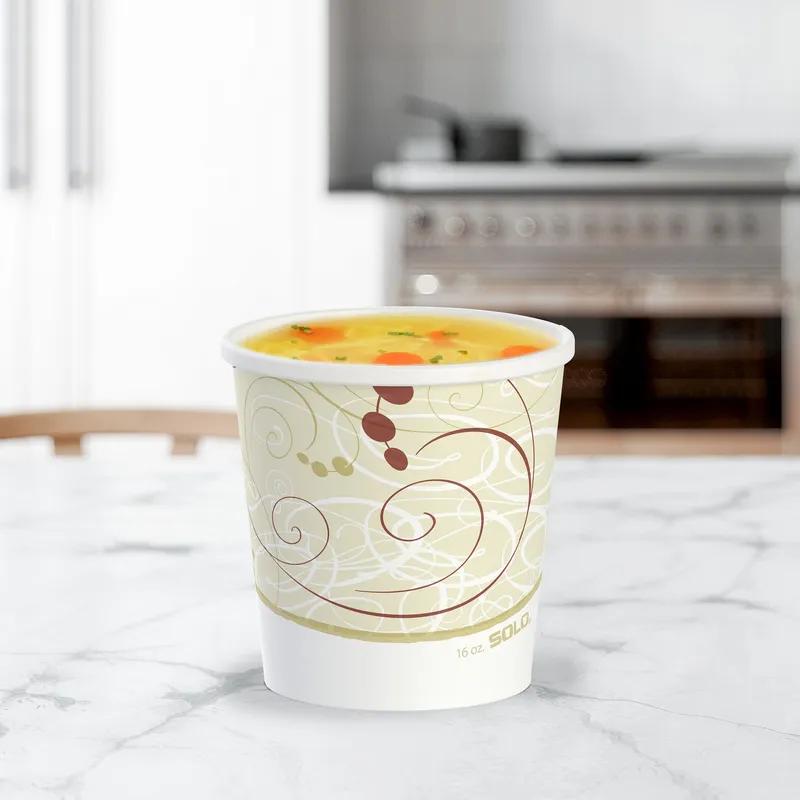 Solo® Flexstyle® Food Container Base & Lid Combo With Flat Lid 16 OZ DSP Symphony® Stock Print 25 Count/Pack 20 Packs/Case