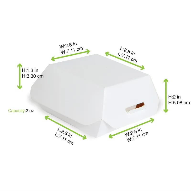 Mini Slider Take-Out Box Hinged 2.8X2.8X2 IN Corrugated Cardboard White 50 Count/Pack 10 Packs/Case 500 Count/Case