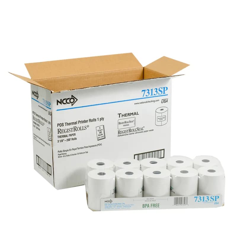 RegistRoll Register Tape Roll 3.125IN X200FT Thermal Paper 1PLY White 30/Case