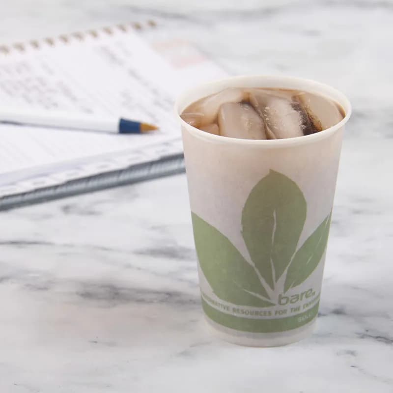 Solo® Cold Cup 7 OZ Wax Coated Paper Multicolor Bare® Stock Print 100 Count/Pack 20 Packs/Case 2000 Count/Case