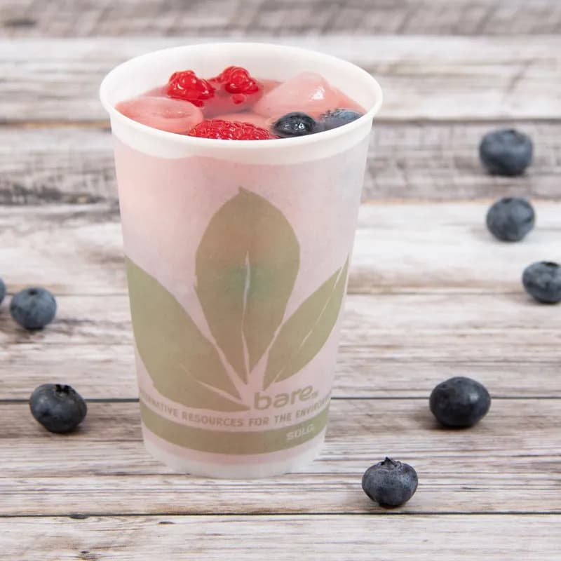 Solo® Cold Cup 7 OZ Wax Coated Paper Multicolor Bare® Stock Print 100 Count/Pack 20 Packs/Case 2000 Count/Case