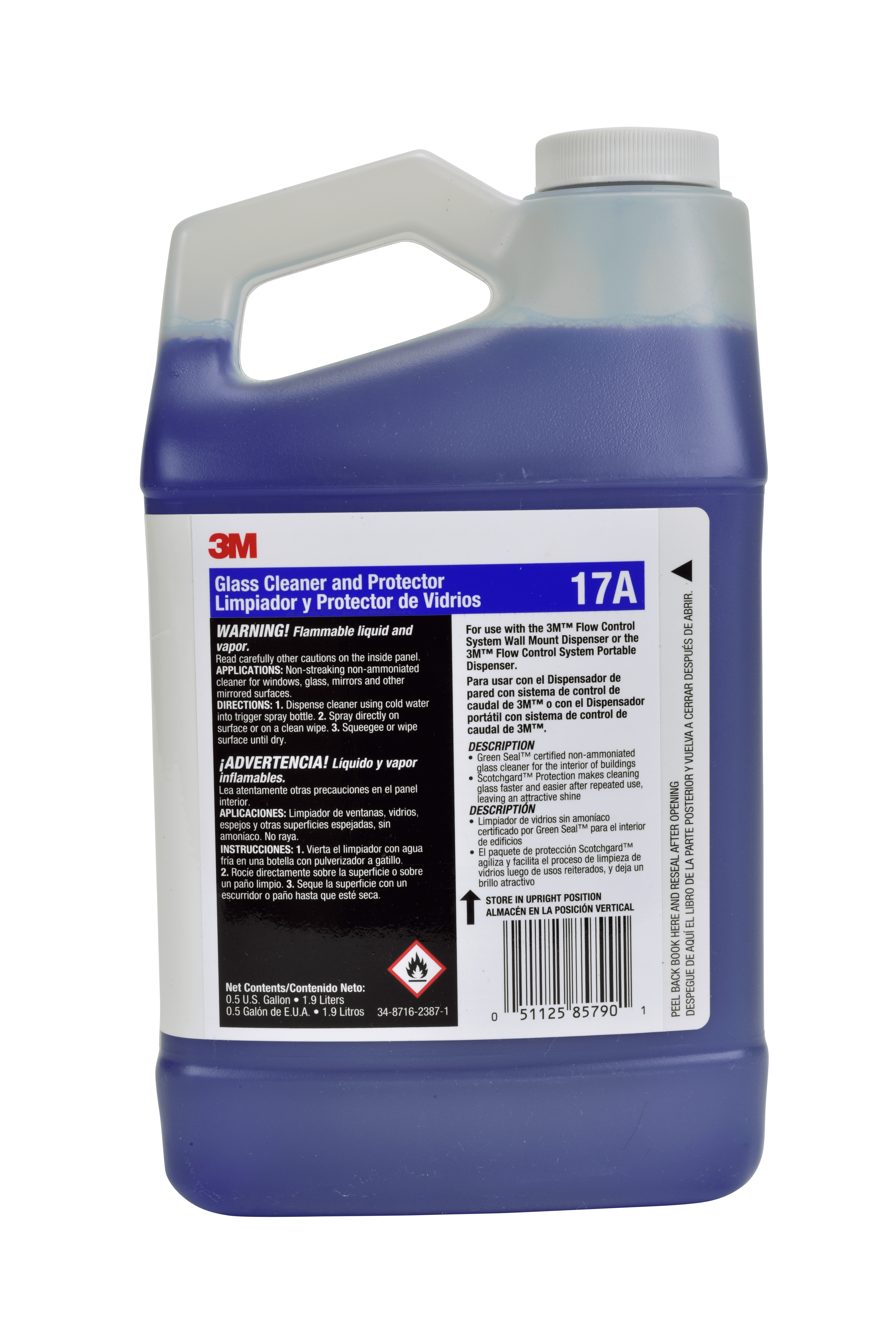 3M™ 17A Apple Window & Glass Cleaner Protectant 64 FLOZ Concentrate Non-Ammoniated No Rinse 4/Case
