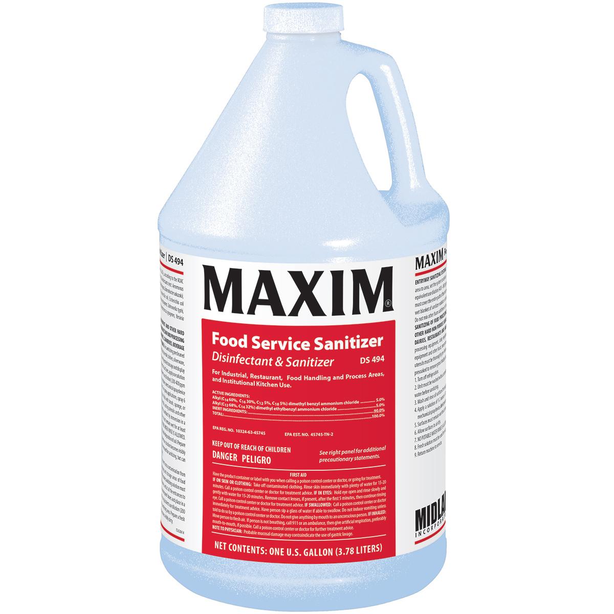 Maxim® Unscented One-Step Disinfectant 1 GAL Multi Surface Concentrate Virucidal 4/Case