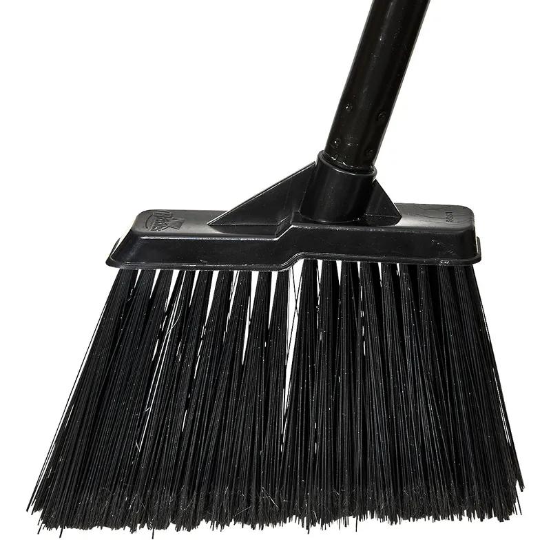 Bristles Lobby Broom 30.5IN Black Metal Plastic Vinyl Coated Swivel Hook With 6IN Head Angled 1/Each