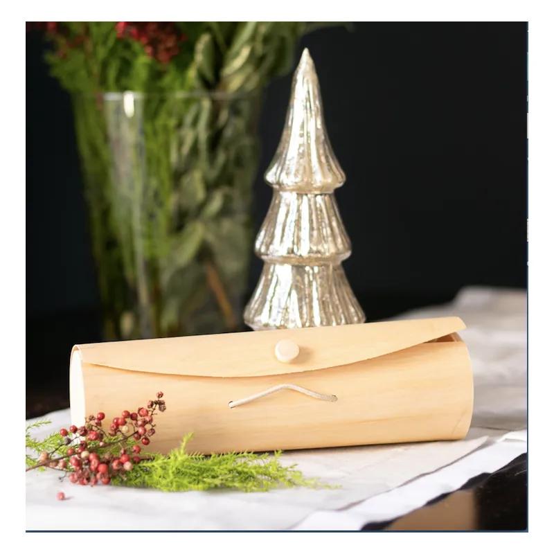 Macaron Box With Flat Lid 7 CT 2.25X8.9 IN Wood Grease Resistant 50 Count/Case