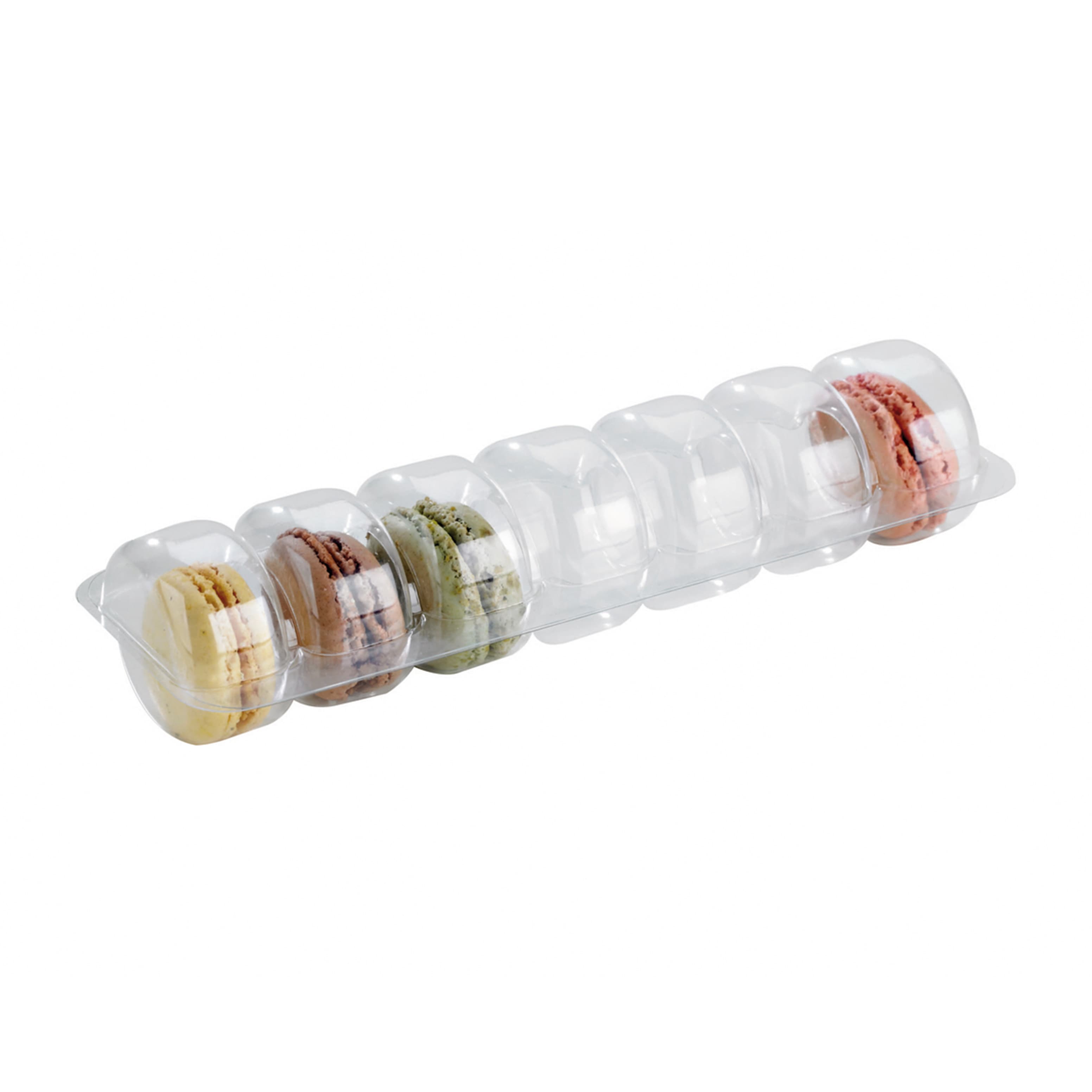 Macaron Container Insert 8.4X2.4X0.8 IN Plastic Clear Rectangle Freezer Safe 150/Case