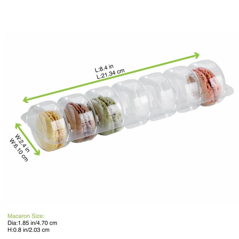 Macaron Container Insert 8.4X2.4X0.8 IN Plastic Clear Rectangle Freezer Safe 150/Case