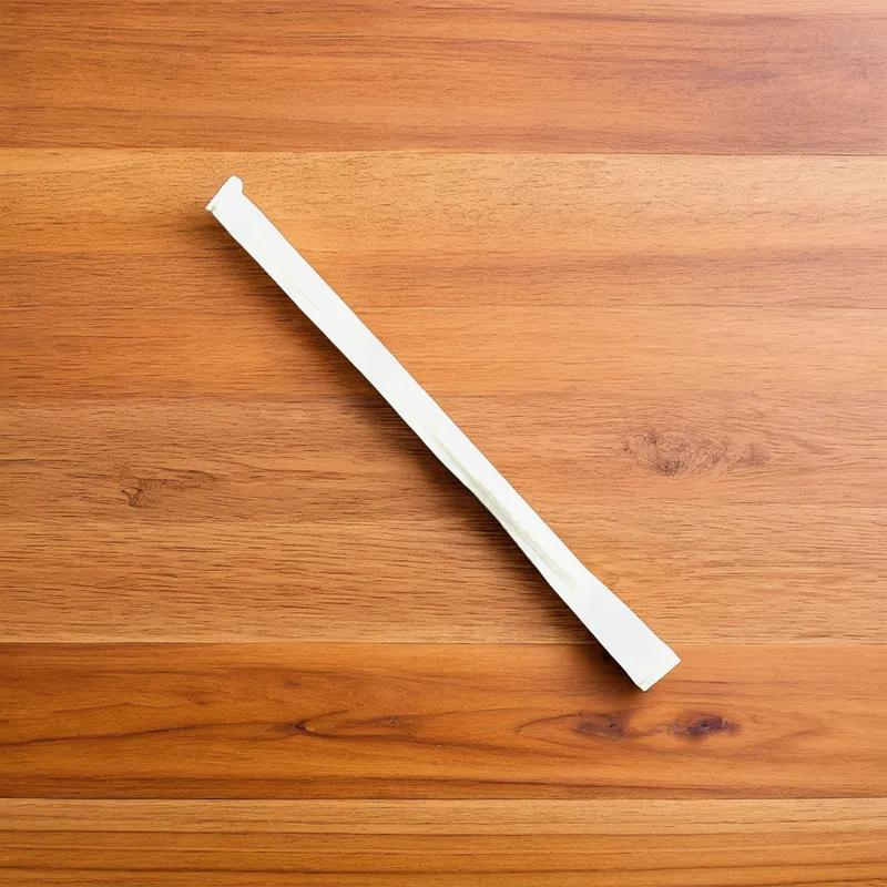 Victoria Bay Milk Straw 5.75 IN Plastic White Wrapped Slim 500 Count/Pack 24 Packs/Case 12000 Count/Case