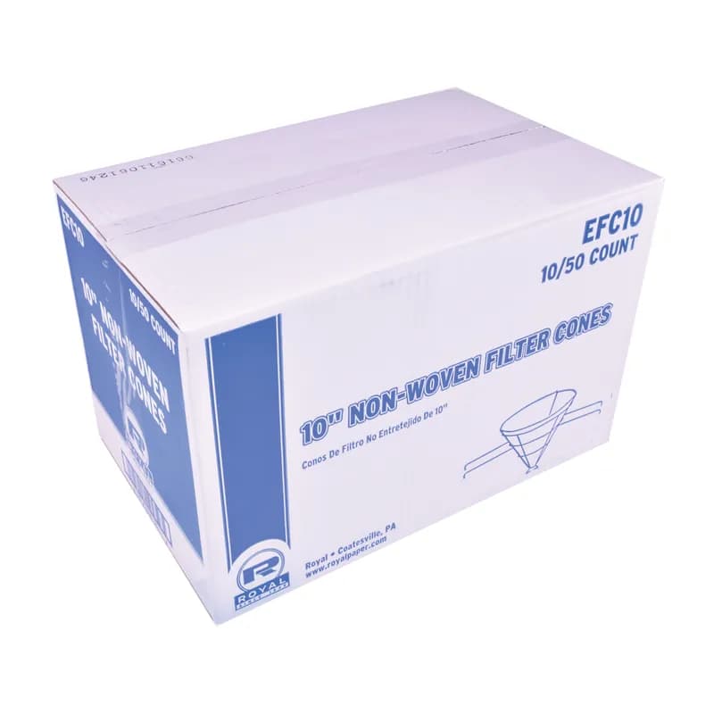 Fryer Filter Cone 10 IN Non-Woven Paper 50 Count/Pack 10 Packs/Case 500 Count/Case